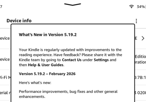 Oprogramowanie 5.19.2 dla Kindle – poprawa błędu słownika i nowe funkcje dla Scribe 3