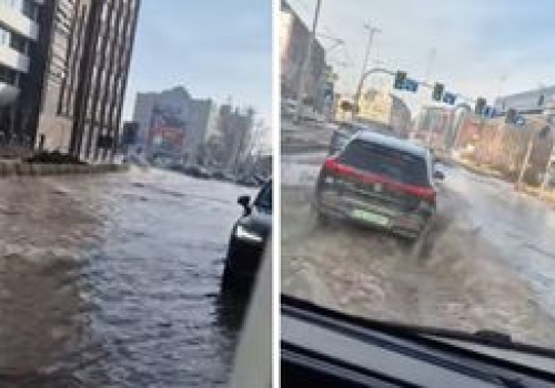 Potężna awaria we Wrocławiu. Ulica zamieniła się w rzekę