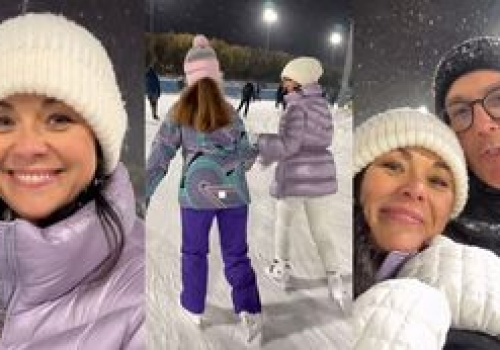 Katarzyna Cichopek szaleje na lodowisku z córką i Maciejem Kurzajewskim (ZDJĘCIA)