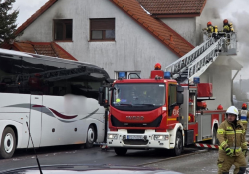 Pożar domu jednorodzinnego w Gostyniu