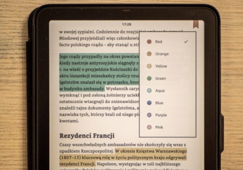 Kindle Colorsoft w wersji 5.19.2 ma kolorowe zakładki!