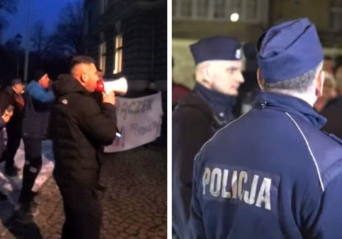 Protest w Prudniku przeciw wizycie Roberta Bąkiewicza