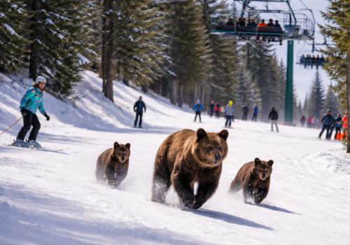 Niedźwiedzie na stoku narciarskim w Kalifornii. Zaskakujące nagranie z Lake Tahoe