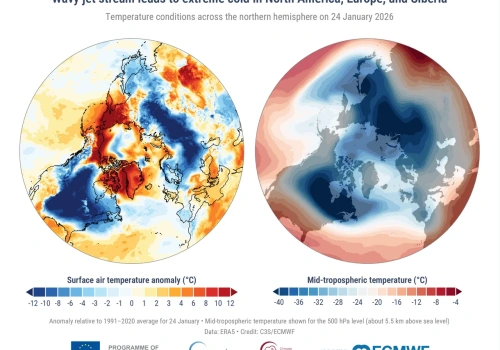 Był to piąty najcieplejszy styczeń w historii, ale w Europie zaliczał się do zimniejszych