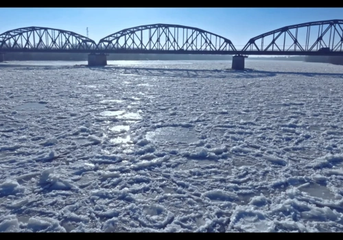 A Frozen Vistula in Fordon Is a Sight Seen Only Once Every Few Years