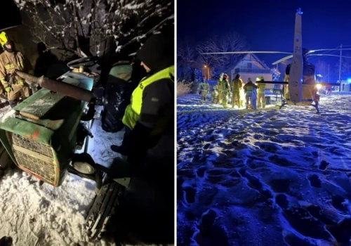 Ciągnik przewrócił się na kierowcę. Dramatyczna walka o życie mężczyzny