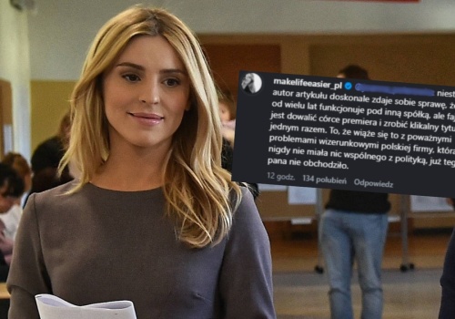 Córka premiera reaguje na doniesienia o zamknięciu jej spółki. 