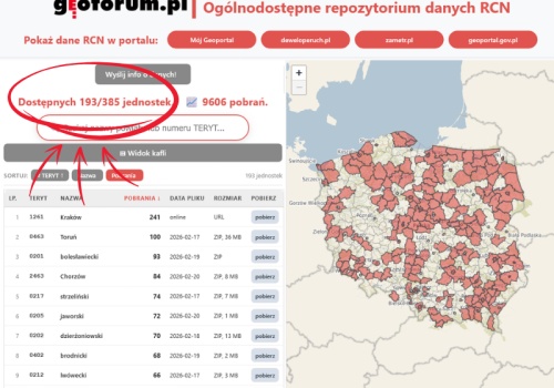 Ponad połowa powiatów w rcn.geoforum.pl