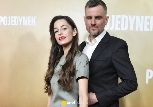 Agnieszka Więdłocha i Antoni Pawlicki na premierze 