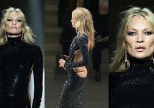 52-letnia Kate Moss ŚWIECI STRINGAMI na pokazie Gucci. Petarda? (ZDJĘCIA)