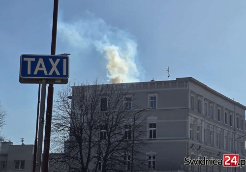 Pożar sadzy w kominie kamienicy przy ulicy Westerplatte