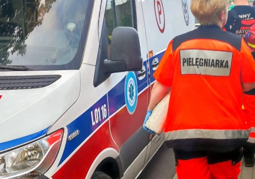 Zderzenie motocykla z łosiem. Są ranni oraz utrudnienia na drodze krajowej nr 82