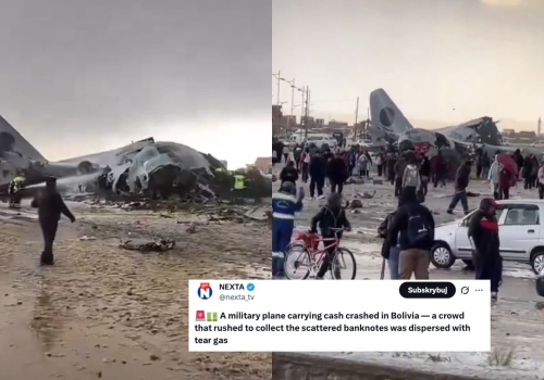 Boliwia: spadł samolot transportujący gotówkę, policja musiała odganiać tłumy