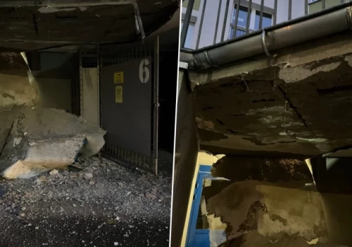 Runął fragment tarasu przy wejściu do garażu. W bloku na Kozanowie mogło dojść do tragedii