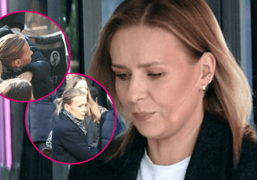 Poruszające sceny na pogrzebie Mirosława Krawczyka. Aneta Zając wspiera synów w trudnych chwilach