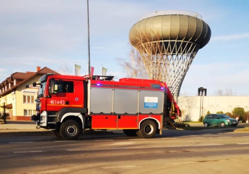 Pożar budynku w Ciechanowie. 