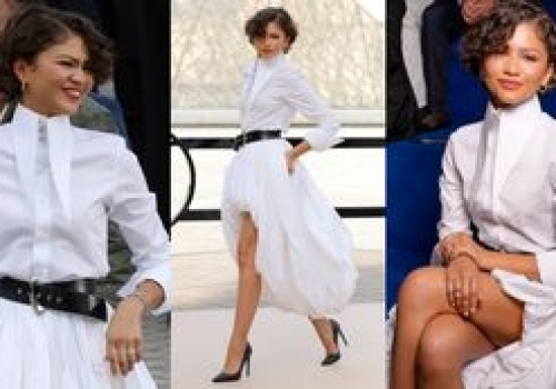 Zendaya w BIELI świeci OBRĄCZKĄ (?) na pokazie w Paryżu, podsycając plotki o ślubie z Tomem Hollandem (ZDJĘCIA)