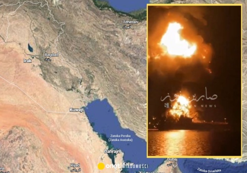Atak na dwa tankowce na wodach terytorialnych Iraku. Słup ognia