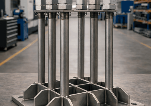 Kotwienie masztów i wież stalowych w betonie - zastosowanie prętów gwintowanych