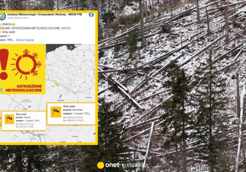 Żółte ostrzeżenia IMGW dla części południowej Polski. Uwaga na wichury