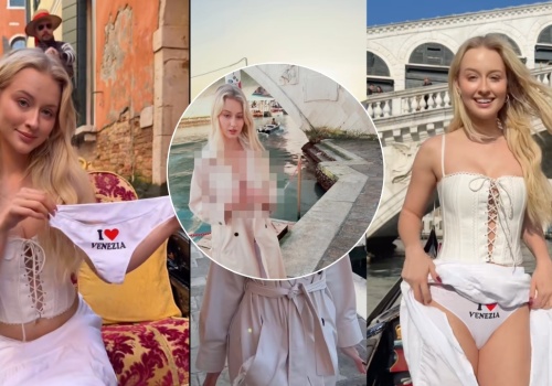 Polka z niebieskiej platformy zrobiła to w Wenecji