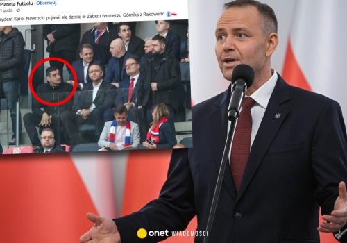 Karol Nawrocki na meczu. Przyszedł z zagranicznym gościem