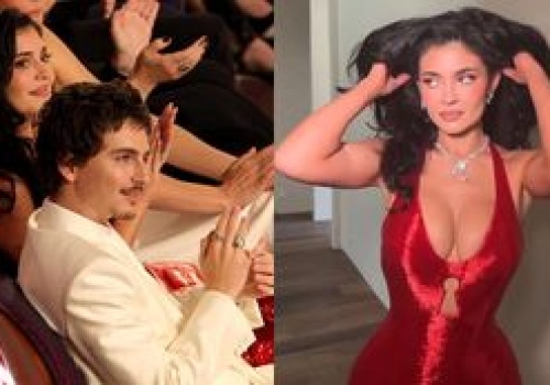 Kylie Jenner i jej głęboki dekolt wspierają Timothee Chalameta w walce o Oscara (ZDJĘCIA)