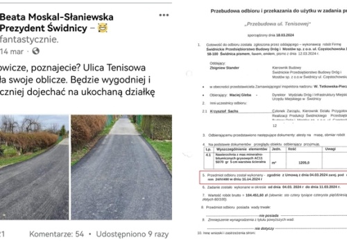 Prezydent Świdnicy wytłumaczyła prokuratorom i nie ma sprawy ulicy Tenisowej