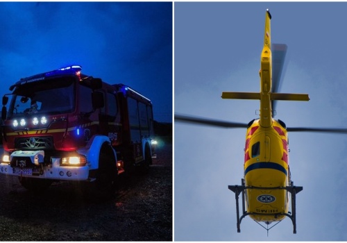 Po pożarze garażu musiało interweniować Lotnicze Pogotowie Ratunkowe