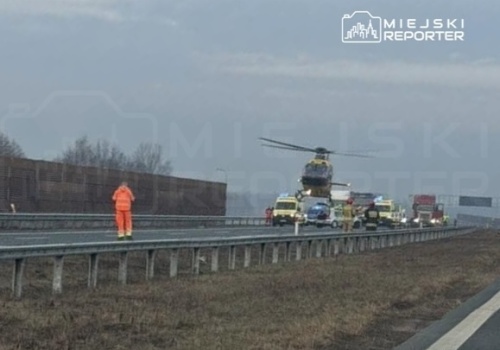 Zablokowana A2 w kierunku Siedlec po porannym wypadku. Lądował śmigłowiec LPR