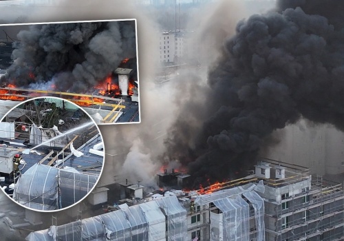 Czarny dym nad prawobrzeżną Warszawą. Służby walczą z pożarem