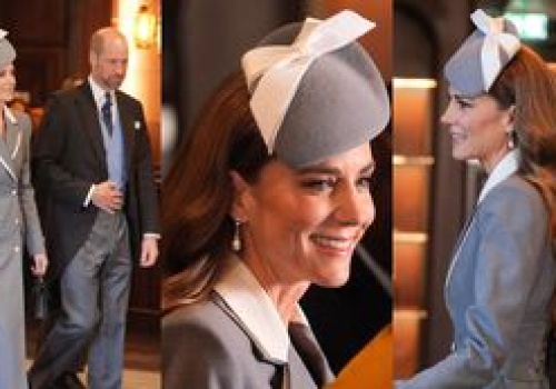 Księżna Kate znów ZACHWYCA. Podczas kolejnego spotkania postawiła na szarość i biel (ZDJĘCIA)