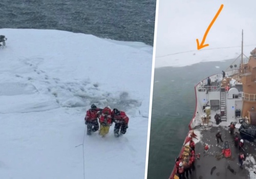 Utknął z dala od brzegu. Lodołamacz był jego ostatnią szansą