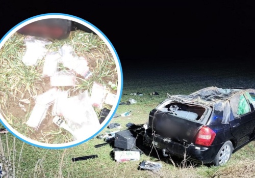 Dachował pod Grodkowem. Z auta wypadło 1000 porcji narkotyków