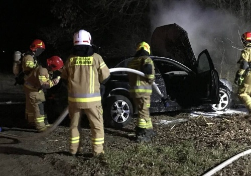 Pożar samochodu osobowego