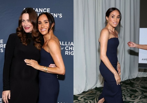 Meghan Markle zachwyciła w granatowej sukni. Wydało się, ile kosztowała jej kreacja