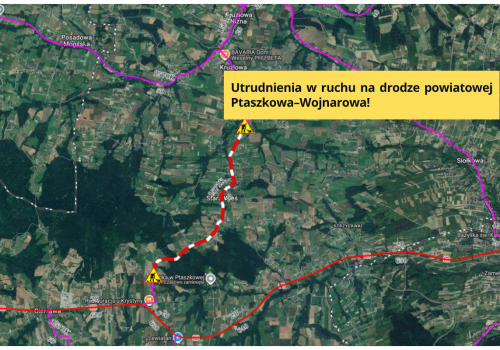 Uwaga, kierowcy! Utrudnienia na drodze Ptaszkowa–Wojnarowa