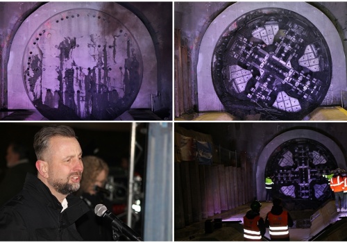 Tarcza TBM przebiła się do Mordarki. Pierwszy z 2 tuneli już wydrążony