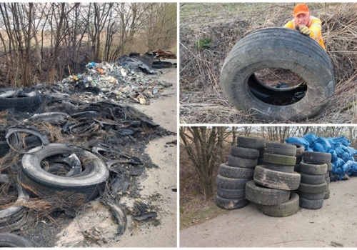 Nieznani sprawcy podpalili 5 ton odpadów zebranych przez społecznika