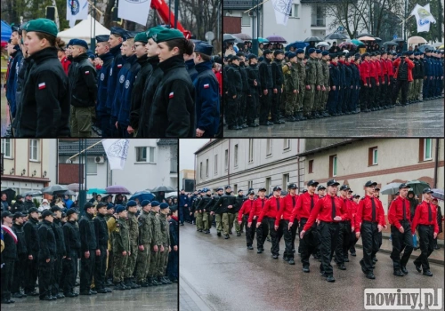 W strugach deszczu. Klasy mundurowe złożyły uroczyste ślubowanie