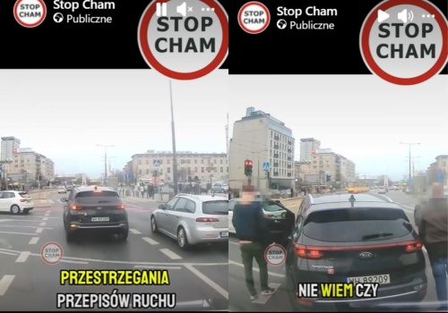 Kierowca zatrąbił na nieoznakowany radiowóz. Policjanci zrobili to, kiedy zobaczyli kamerę