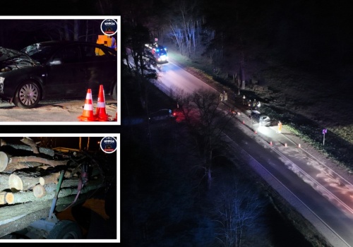 Audi wbiło się w przyczepę z drewnem. Zginęła 11-latka