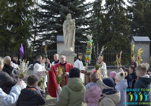 Procesja i msza święta w Bazylice Mniejszej – Niedziela Palmowa w Sieradzu