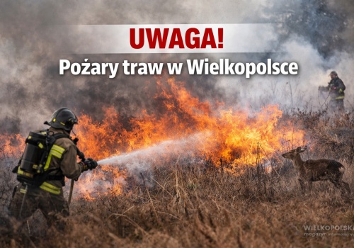 Uwaga! Pożary traw w Wielkopolsce