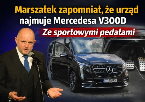 Marszałek ma amnezje co do najmowanego samochodu, radny KO ironizuje o Maybachu, a dokumenty pokazują coś innego