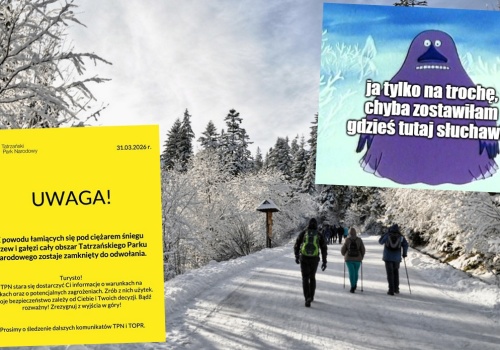 Przez mocny powrót zimy Tatrzański Park Narodowy zamknął się do odwołania
