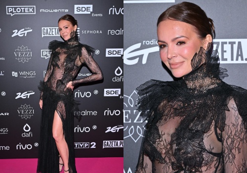 Odważna Anna Wendzikowska na Jupiterach Roku. Zdobienie na szyi robi wrażenie