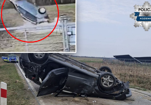 Pijana kierująca dachowała z dzieckiem w aucie. Miała blisko trzy promile