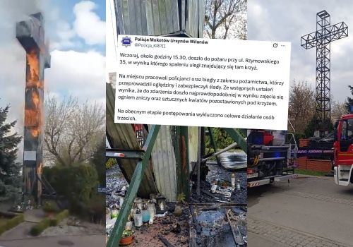 Warszawa: pożar słynnego krzyża spowodowały prawdopodobnie znicze wiernych