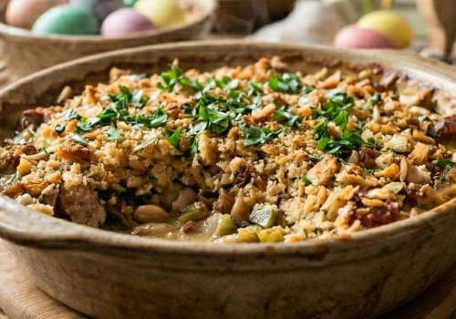 Poświąteczne czyszczenie lodówki, czyli sycąca zapiekanka z białą kiełbasą